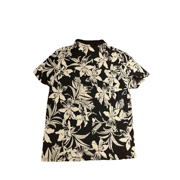 Guess black and cream lily Hawaii style polo size medium - Picture 2 of 4